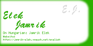 elek jamrik business card